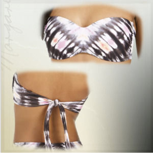 Bar III Ink-Dyed Bandeau Bikini Top-NWOT